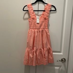 NWT. Abercrombie and fitch smock mini dress in coral